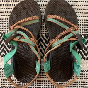 Orange and blue Chaco Sandals